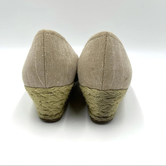 Coach and Four cream peep toe espadrille wedge sandals size 9.5 - Picture 5 of 9